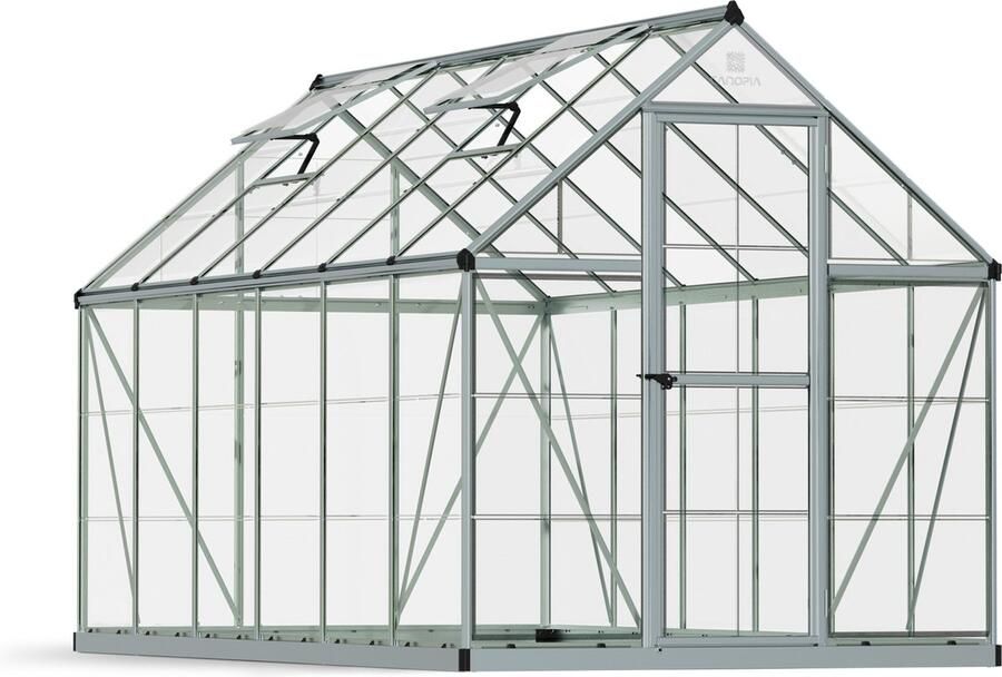 Canopia Harmony Tuinkas Kweekkas Broeikas Polycarbonaat Hoge Kwaliteit Eenvoudige installatie Zilver 370X185X208 cm