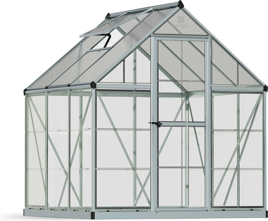 Canopia Hybrid Tuinkas Kweekkas Broeikas Polycarbonaat Hoge Kwaliteit Eenvoudige installatie Zilver 186X185X208 cm