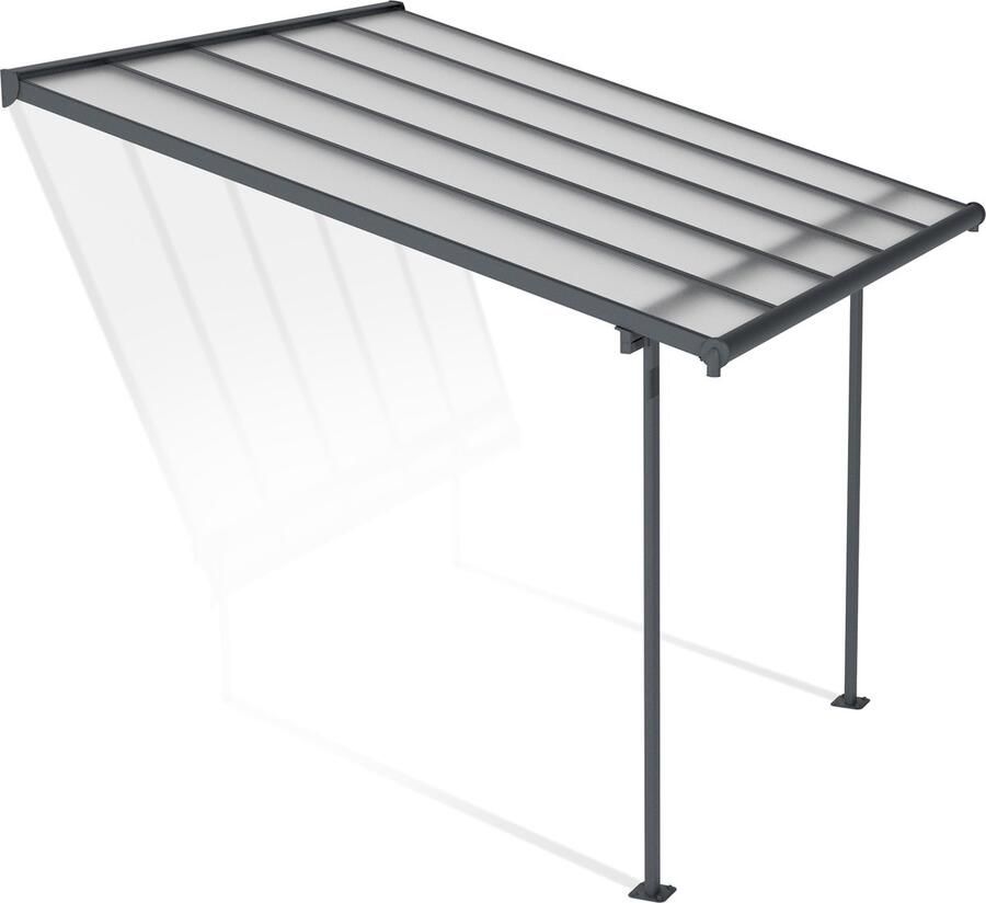 Canopia Sierra Overkapping Terrasoverkapping Pergola Terrasoverkapping Polycarbonaat Aluminium Donker grijs 3X3 m