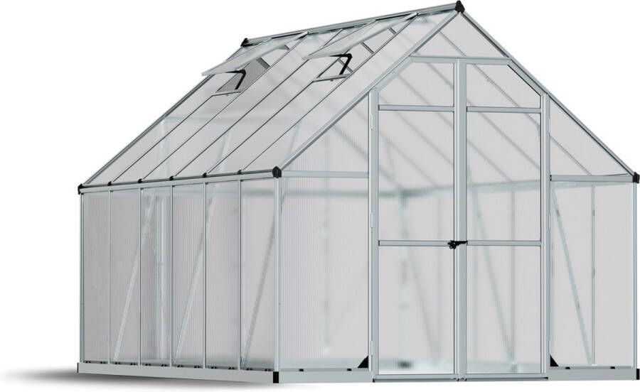 Canopia Essence Tuinkas Kweekkas Broeikas Polycarbonaat Hoge Kwaliteit Eenvoudige installatie Zilver 367X244X229 cm