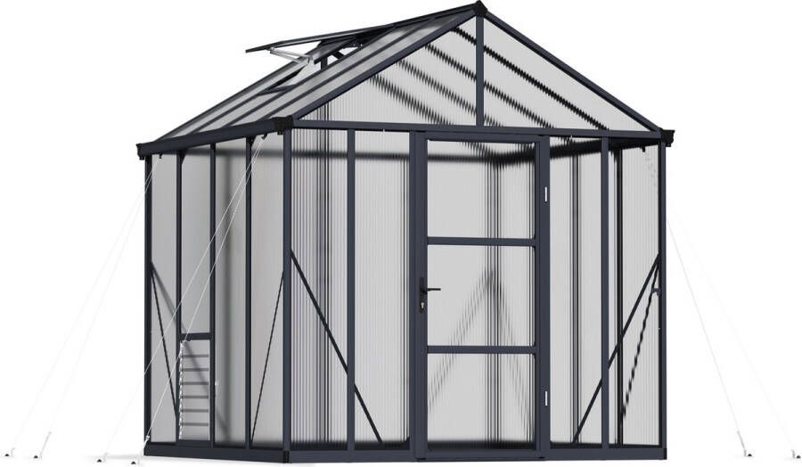 Canopia Glory Premium Tuinkas Kweekkas Broeikas Polycarbonaat Hoge Kwaliteit Eenvoudige installatie Zwart 244X253X269 cm