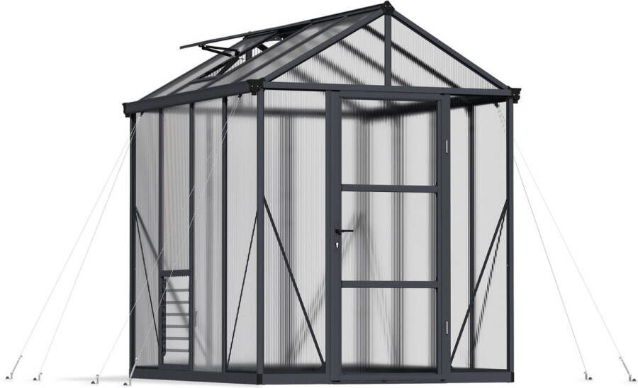 Canopia Glory Premium Tuinkas Kweekkas Broeikas Polycarbonaat Hoge Kwaliteit Eenvoudige installatie Zwart 244X195X251 cm