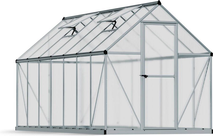 Canopia Hybrid Tuinkas Kweekkas Broeikas Polycarbonaat Hoge Kwaliteit Eenvoudige installatie Zilver 426X185X208 cm