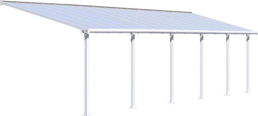 Canopia Olympia Overkapping Terrasoverkapping Pergola Terrasoverkapping Polycarbonaat Aluminium Wit 3X9.8 m