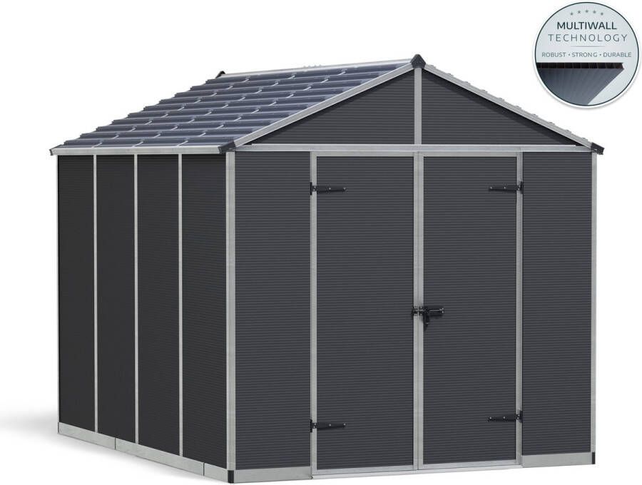 Canopia Rubicon Tuinhuis Tuinschuur Ultra Duurzaam Polycarbonaat Grijs 303X237X235 cm