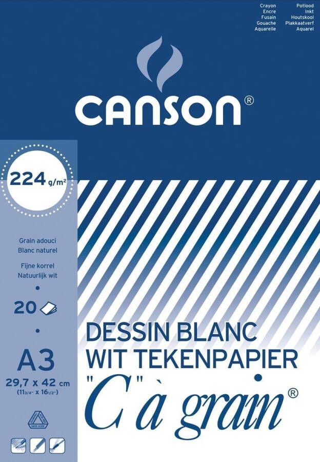 Canson 4x tekenblok C grain 224 g m 29 7x42cm (A3)