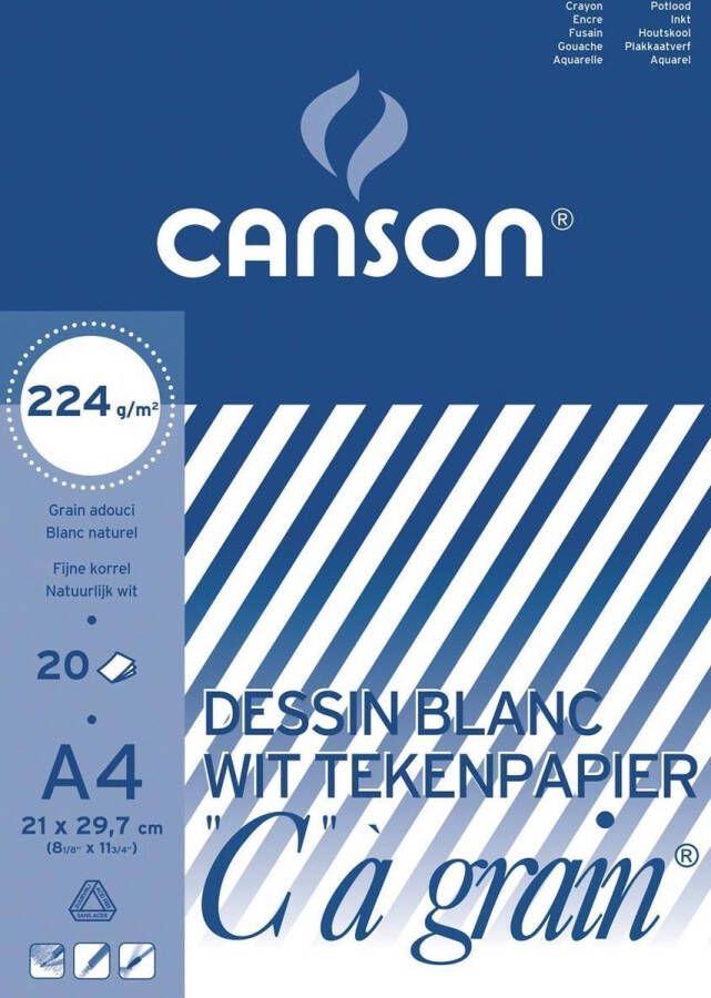 Canson 6x tekenblok C grain 224 g m 21x29 7cm (A4)