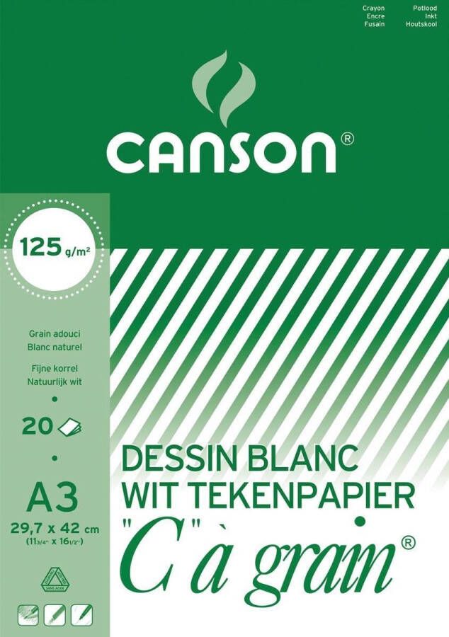 Canson 7x tekenblok C grain 125 g m 29 7x42cm (A3)