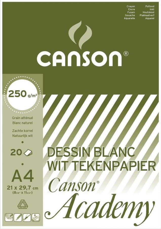 Canson 8x Tekenblok Academy 21x29 7cm (A4)