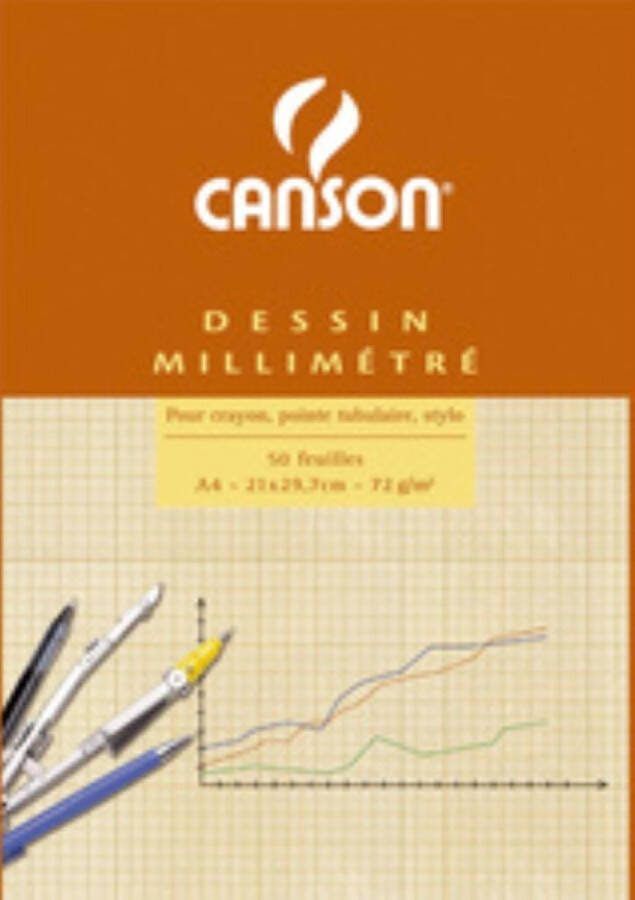 Canson Millimeterblok A3 blauw