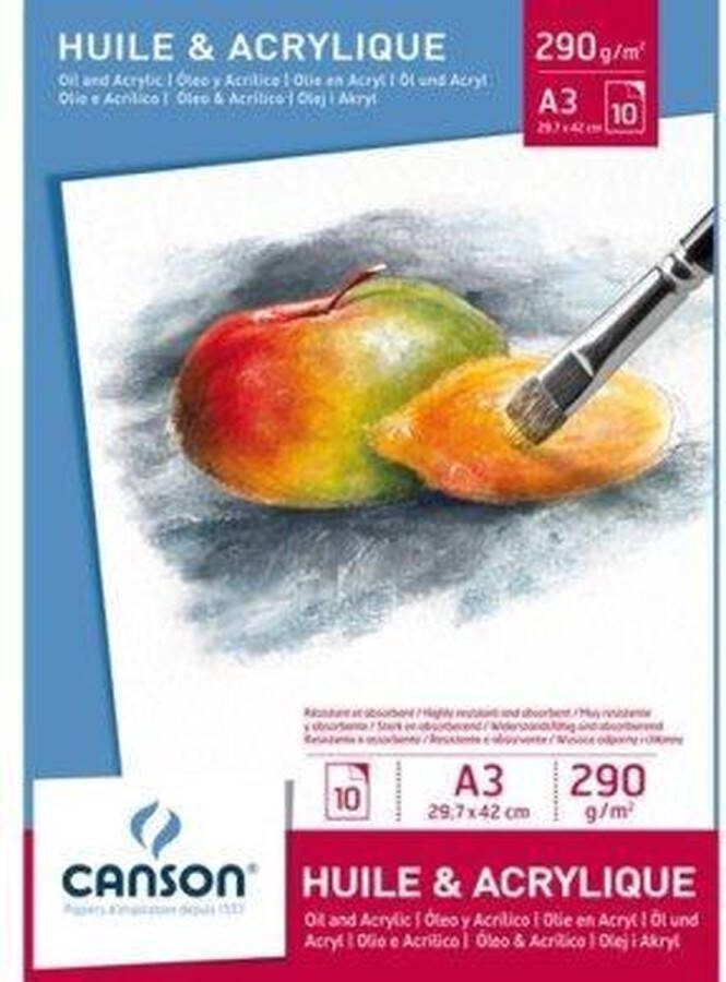 Canson Olie Acrylblok Graduate A3 290gr 20vel 5 stuks