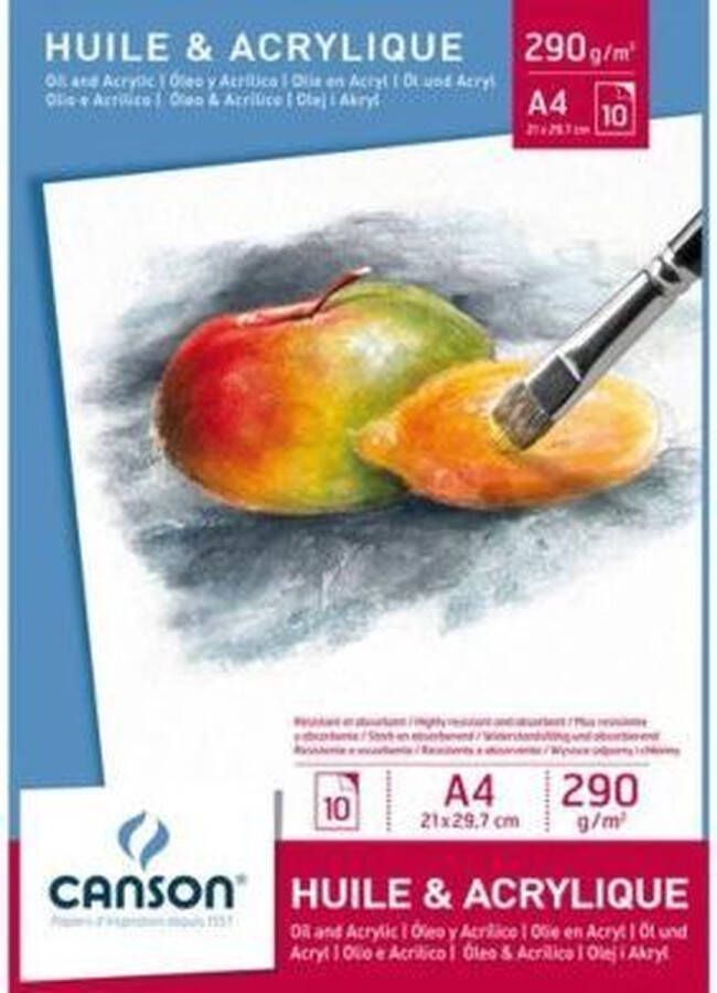 Canson Olie Acrylblok Graduate A4 290gr 20vel 5 stuks