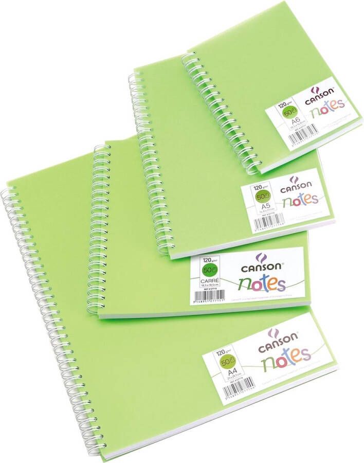 Canson schetsboek Notes ft A4 groen 5 stuks