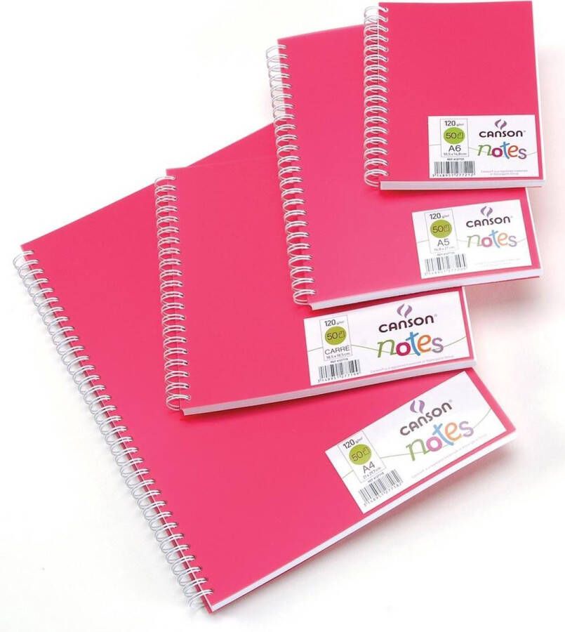 Canson schetsboek Notes ft A5 roze
