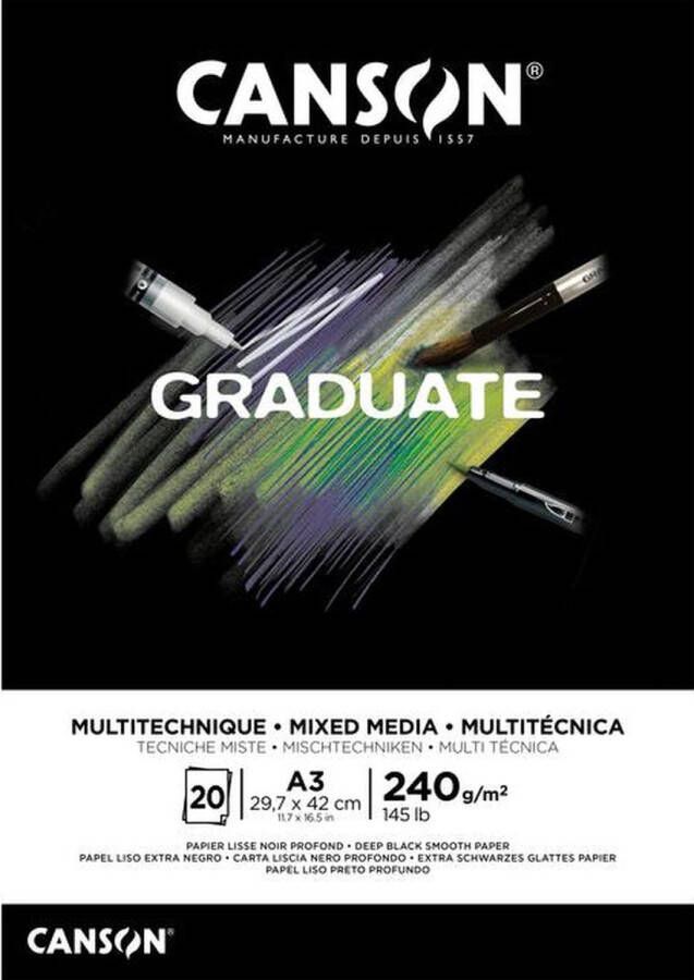 Canson Tekenblok grad mixed media bl a3 20v 240gr