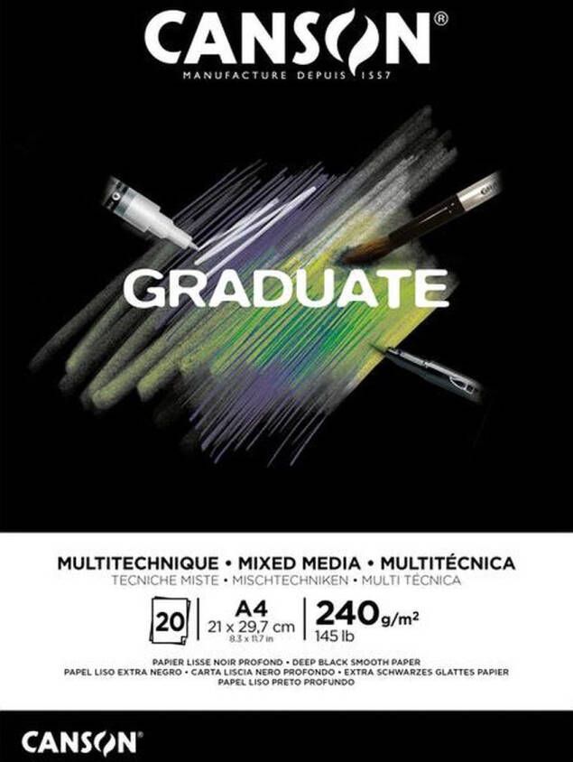 Canson Tekenblok grad mixed media bl a4 20v 240gr