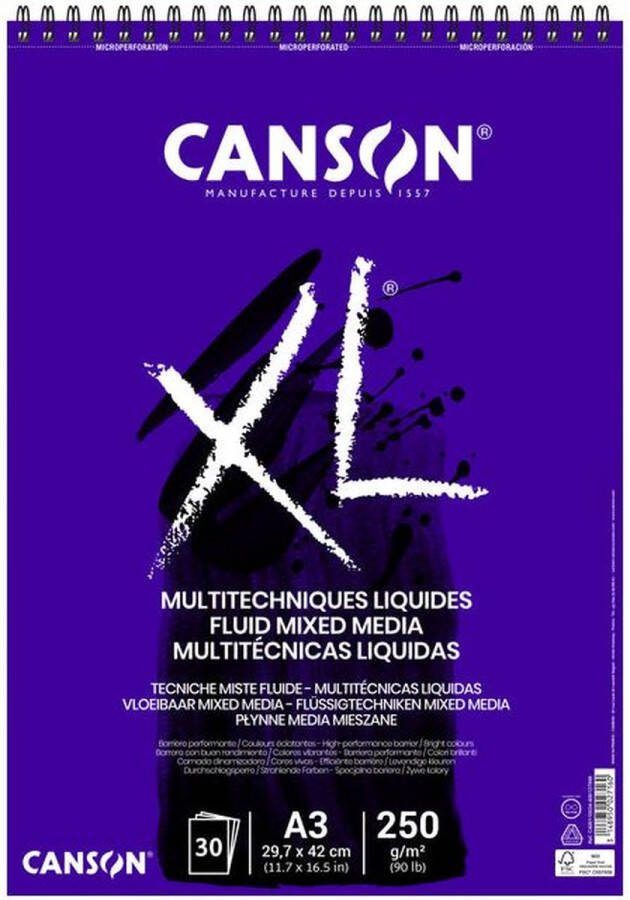 Canson Tekenblok xl fluid mixed media a3 30v 250gr