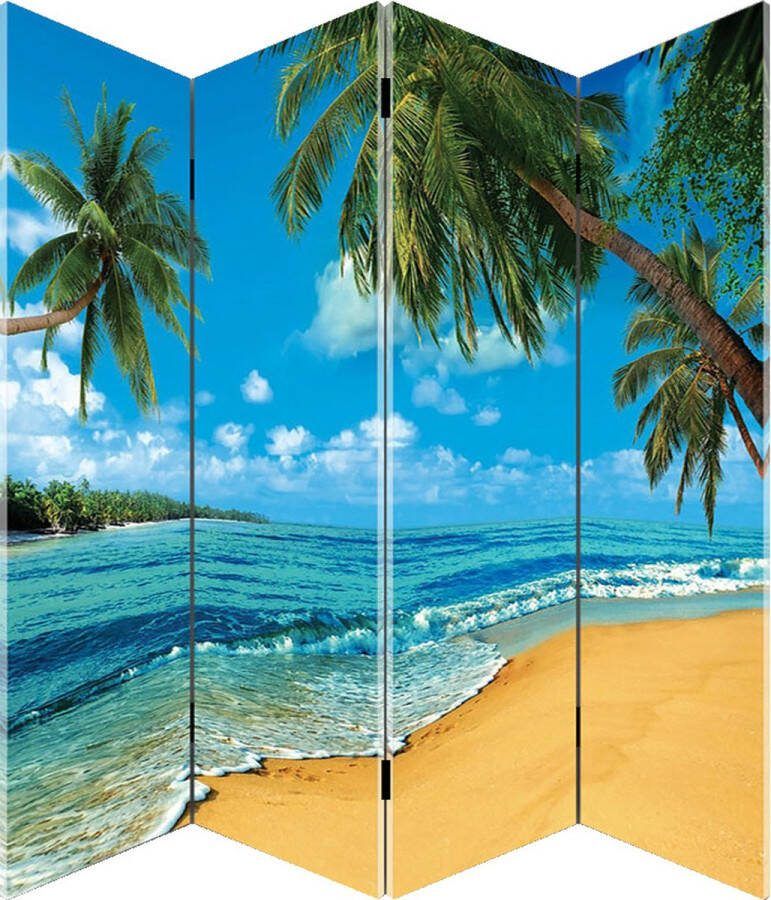 Canvasscherm Kamerscherm Vouwscherm 4 panelen Strand afbeelding
