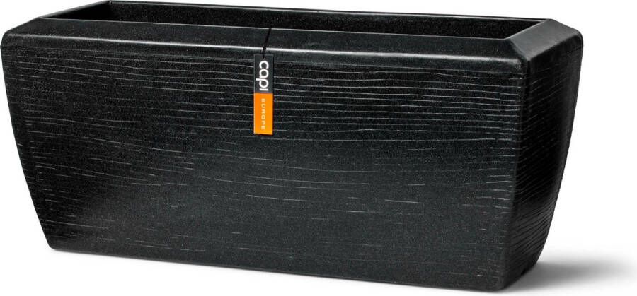 Capi Europe Bloembak rechthoek Arc Granite 90x35x40 Zwart Bloempot Voor binnen en buiten Beschikbaar in XL formaten Breukbestendig 100% Recyclebaar Levenslang garantie NBLS8062