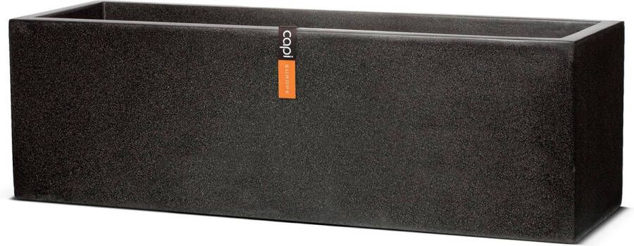 Capi Europe Bloembak rechthoek laag Terrazzo 88x28x28 Zwart Bloempot voor buiten FIT962