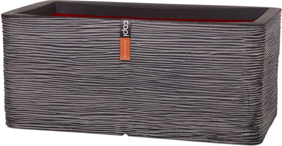 Capi Europe Bloembak rechthoek Rib NL 73x39x32 Antraciet Opening Ø Voor binnen en buiten Levenslang garantie Breukbestendig 100% Recyclebaar KOFZ963 Opening Ø Bloempot voor binnen 5 jaar garantie KOFZ963