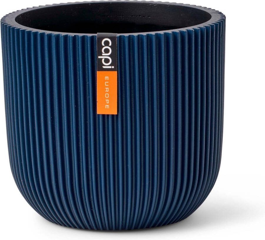 Capi Europe Bloempot bol Groove Colours 17x15 Donkerblauw Opening Ø15.4 Bloempot voor binnen 5 jaar garantie BGVDB133