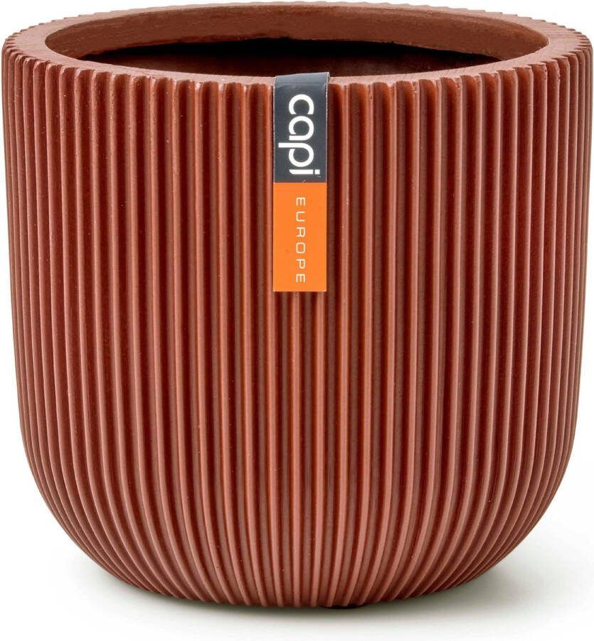Capi Europe Bloempot bol Groove Colours 17x15 Merlot rood Opening Ø15.4 Bloempot voor binnen 5 jaar garantie BGVMR133