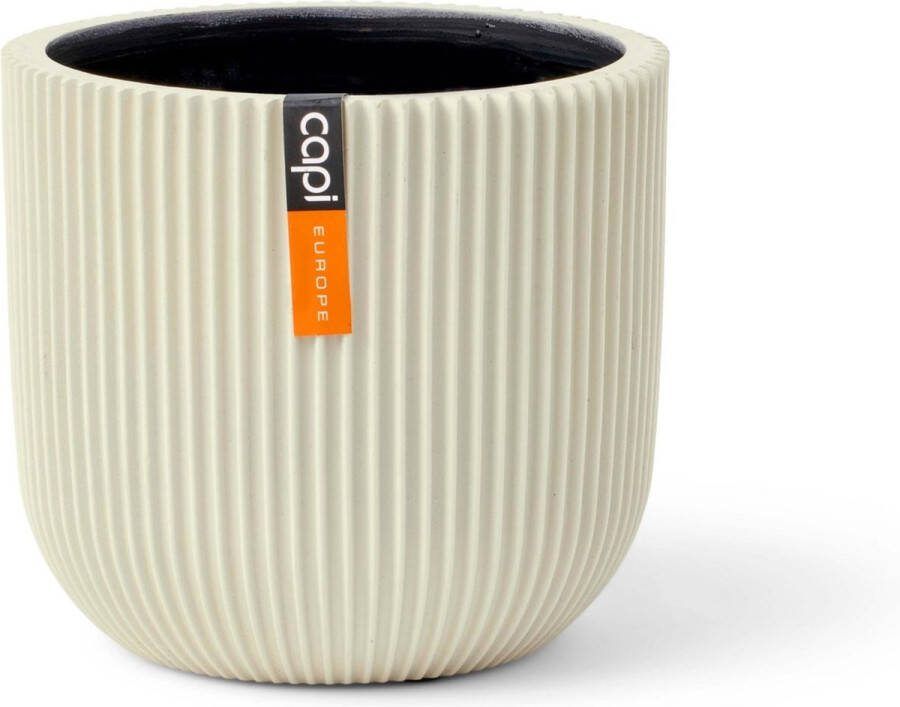 Capi Europe Bloempot bol Groove Colours 8x6 Beige Opening Ø5.6 Bloempot voor binnen 5 jaar garantie BGVBG131