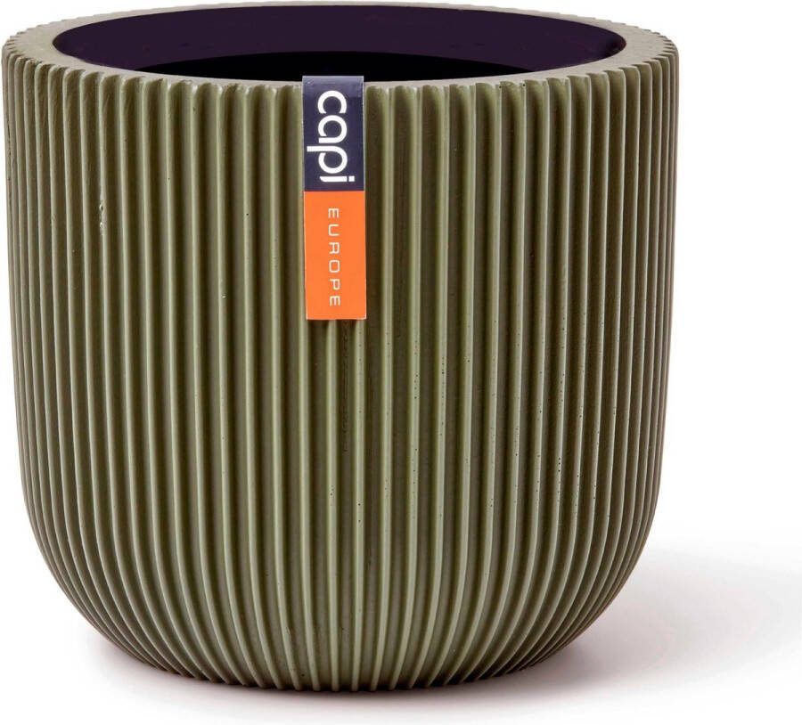 Capi Europe Bloempot bol Groove Colours 9x8 Groen Opening Ø7.2 Bloempot voor binnen 5 jaar garantie BGVGN139