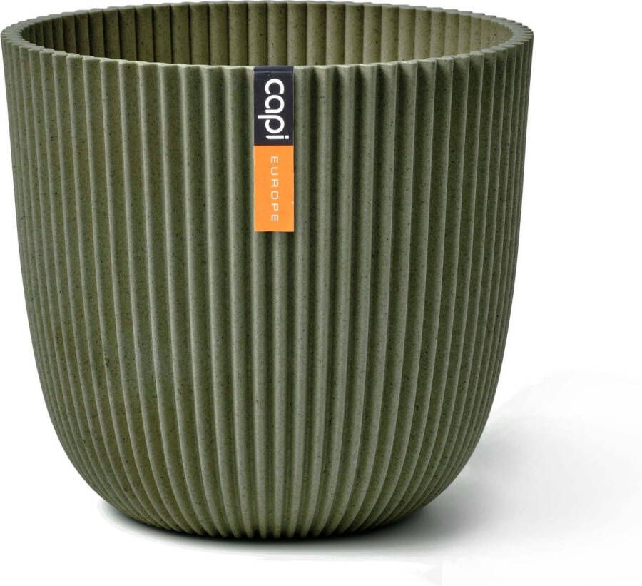 Capi Europe Bloempot bol Groove 'made with' kunstgras groen 13x12 Kunstgras groen Bloempot voor binnen en buiten Capi Made with Gemaakt van gerecycled materiaal Levenslang garantie IGGG532