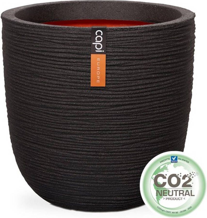 Capi Europe Bloempot bol Rib NL 43x41 Zwart Opening Ø35 Voor binnen en buiten Levenslang garantie Breukbestendig 100% Recyclebaar KBLR933 Opening Ø35 Bloempot voor binnen 5 jaar garantie KBLR933 - Foto 2