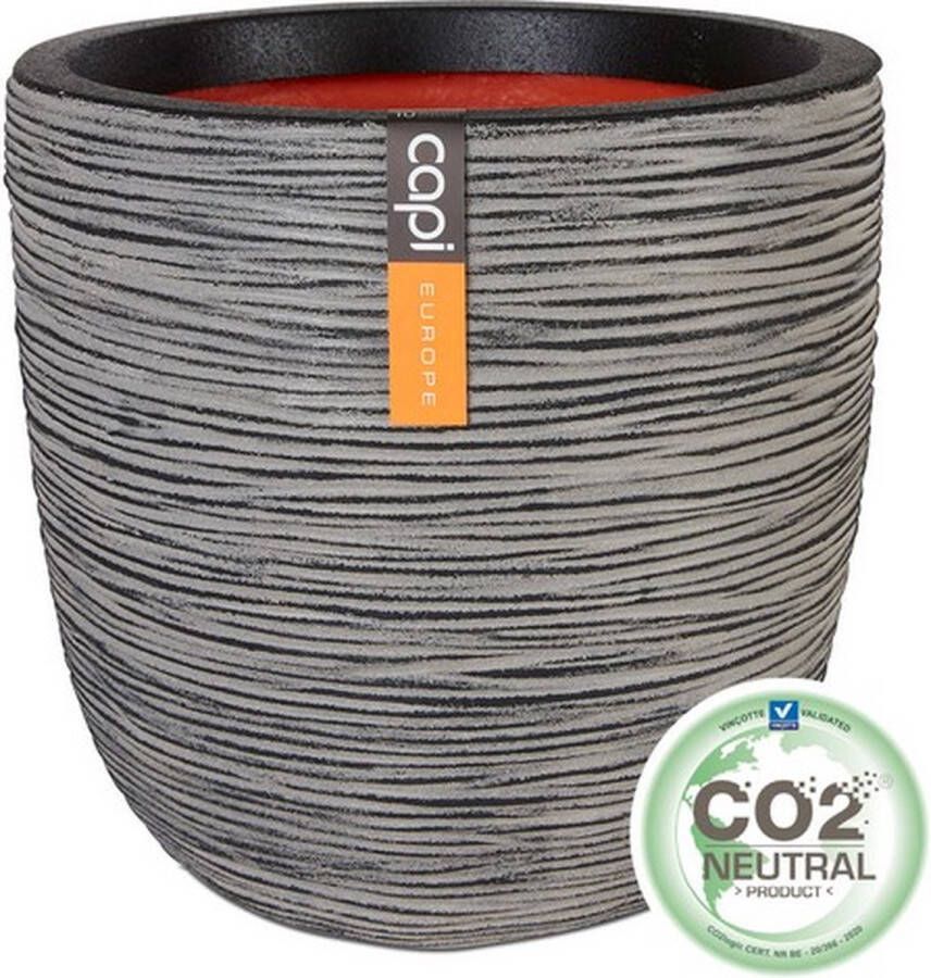 Capi Europe Bloempot bol Rib NL 54x52 Antraciet Opening Ø46 Voor binnen en buiten Levenslang garantie Breukbestendig 100% Recyclebaar KOFZ935 Opening Ø46 Bloempot voor binnen 5 jaar garantie KOFZ935