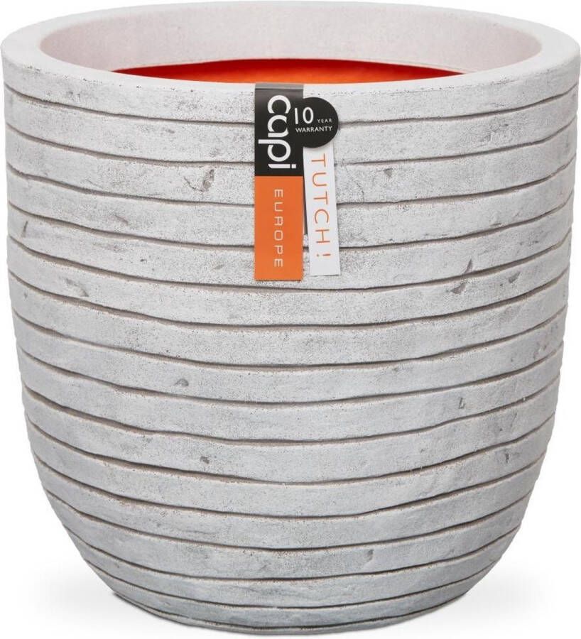 Capi Europe Bloempot bol Row NL 43x41 Ivoor Opening Ø35 Bloempot voor binnen en buiten Levenslang garantie Breukbestendig 100% Recyclebaar CO2 Neutraal geproduceerd KRWI933