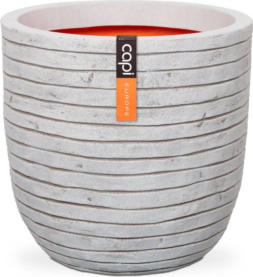 Capi Europe Bloempot bol Row NL 43x41 Ivoor Opening Ø35 Voor binnen en buiten Levenslang garantie Breukbestendig 100% Recyclebaar KRWI933 Opening Ø35 Bloempot voor binnen 5 jaar garantie KRWI933