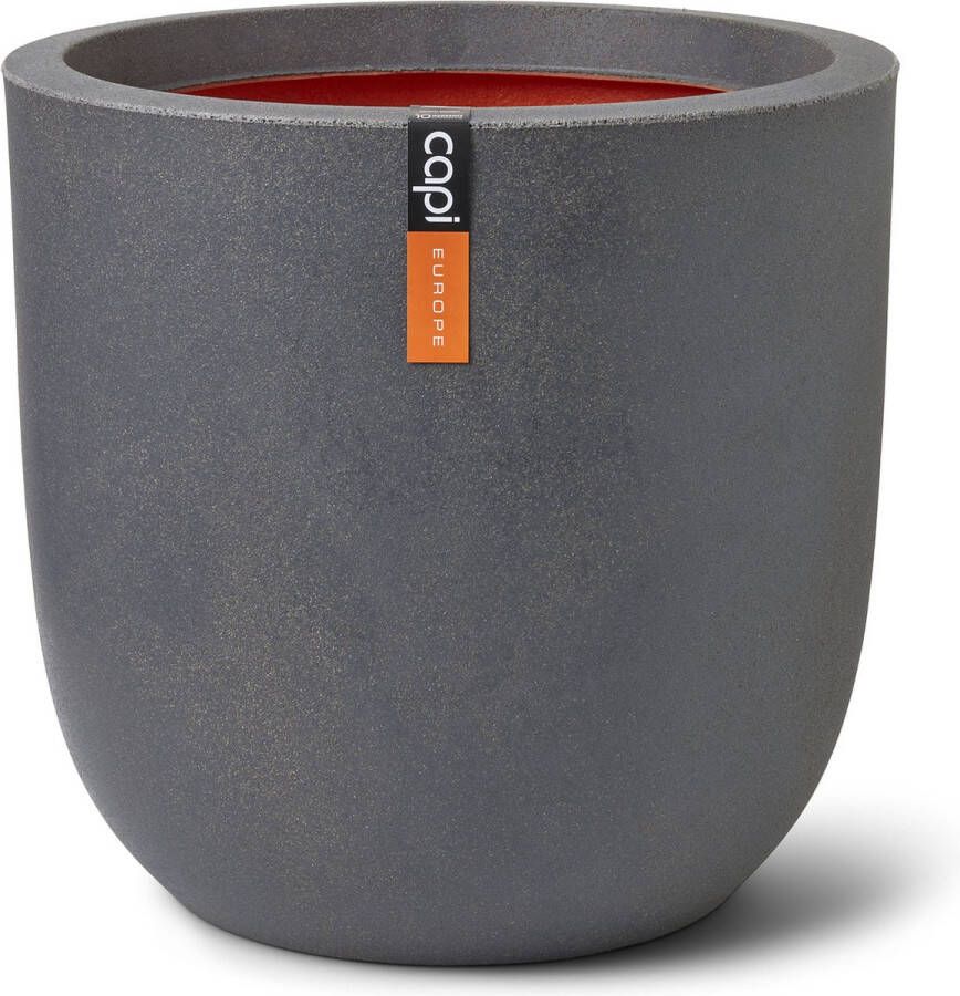 Capi Europe Bloempot bol Smooth NL 35x34 Donkergrijs Opening Ø29 Bloempot voor binnen en buiten Levenslang garantie Breukbestendig 100% Recyclebaar CO2 Neutraal geproduceerd KDG932