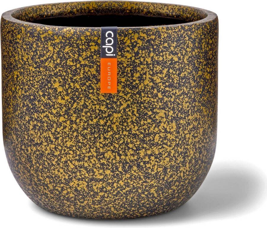 Capi Europe Bloempot bol Terrazzo Gold 9x8 Goud Opening Ø7.2 Bloempot voor binnen 5 jaar garantie BTZG139