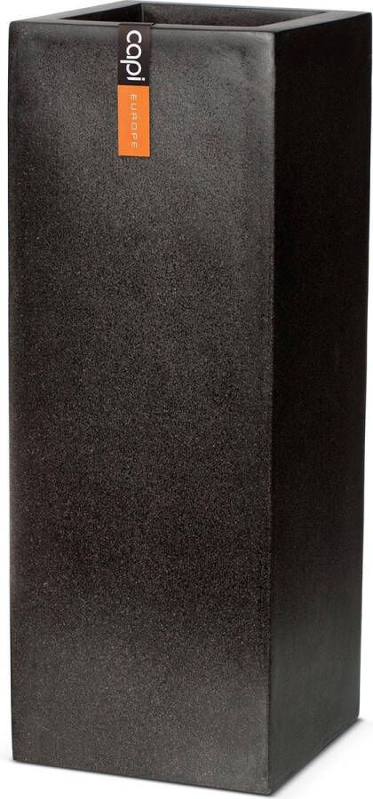 Capi Europe Bloempot rechthoek Terrazzo 25x25x67 Zwart Bloempot voor buiten FIT951