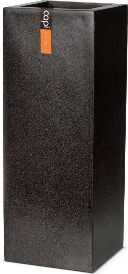 Capi Europe Bloempot rechthoek Terrazzo 35x35x78 Zwart Bloempot voor buiten FIT952