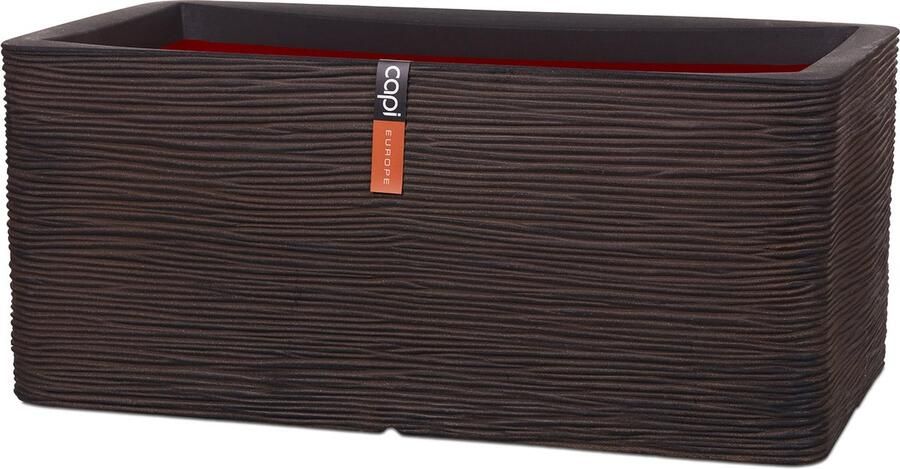 Capi europe Capi Nature Rib NL 73x39x32cm rechthoekige plantenbak donkerbruin