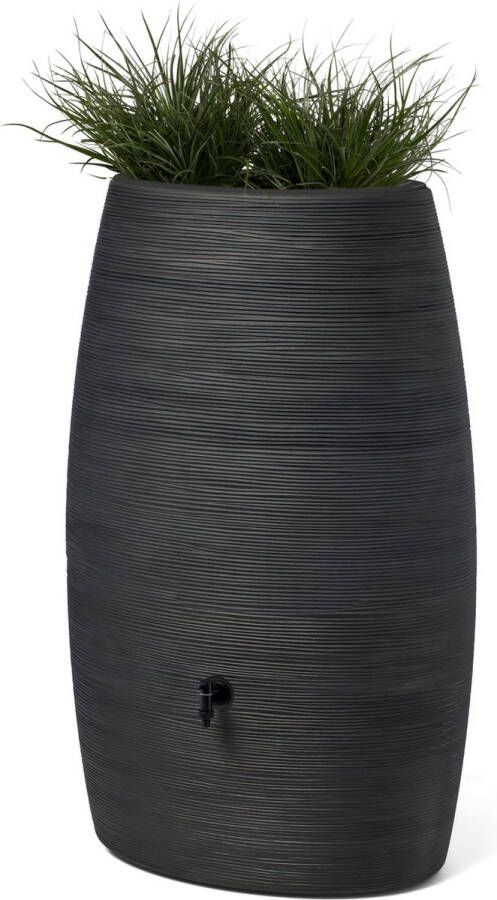 Capi Europe Regenton Rib 400L zwart 53x87x139 Zwart Voor buiten Breukbestendig Lichtgewicht Levenslang garantie