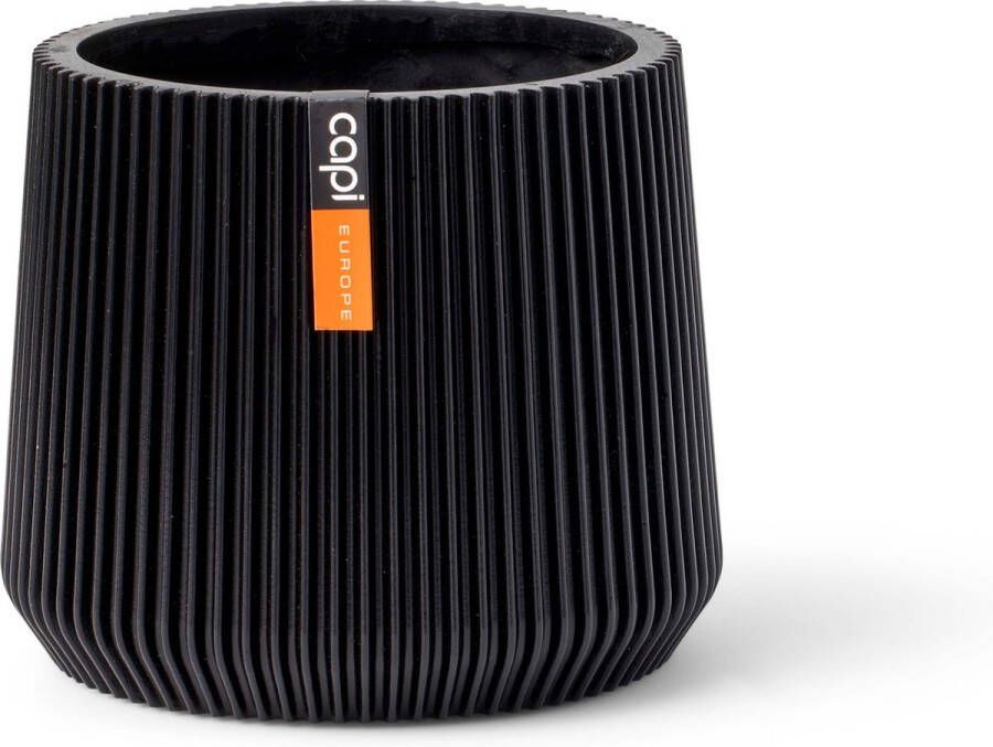 Capi Europe Sandbag Groove Black & Gold 9x7 Zwart Opening Ø5.9 Bloempot voor binnen 5 jaar garantie BGVBL391