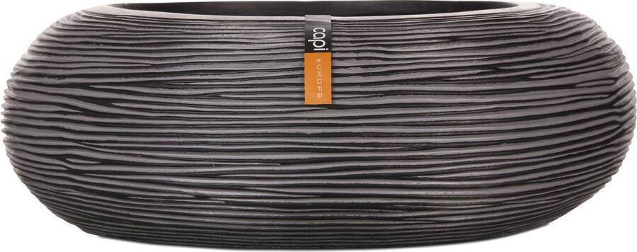 Capi Europe Schaal rond Rib Anthracite & Ivory 33x11 Antraciet Opening Ø21.1 Bloempot voor binnen 5 jaar garantie BOFZ041