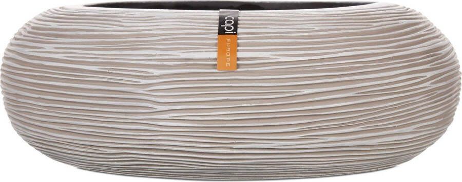 Capi Europe Schaal rond Rib Anthracite & Ivory 33x11 Ivoor Opening Ø21.1 Bloempot voor binnen 5 jaar garantie BOFI041