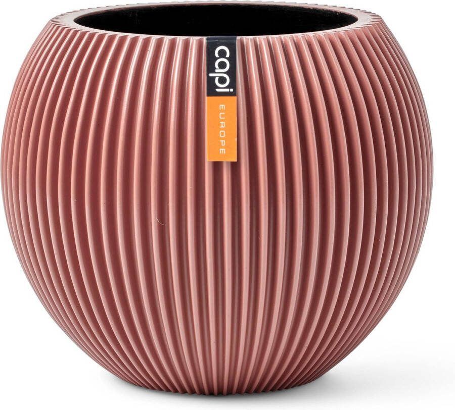 Capi Europe Vaas bol Groove Colours 10x9 Roze Opening Ø7.2 Bloempot voor binnen 5 jaar garantie BGVPI101