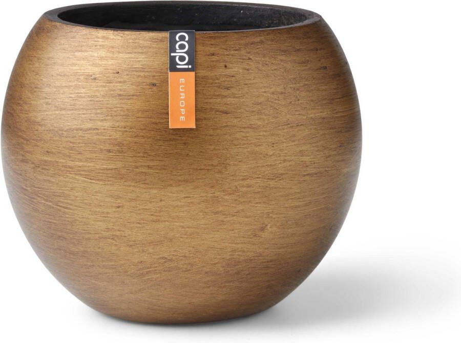 Capi Europe Vaas bol Retro Gold & Copper 10x9 Goud Opening Ø7.2 Bloempot voor binnen 5 jaar garantie BRTG101