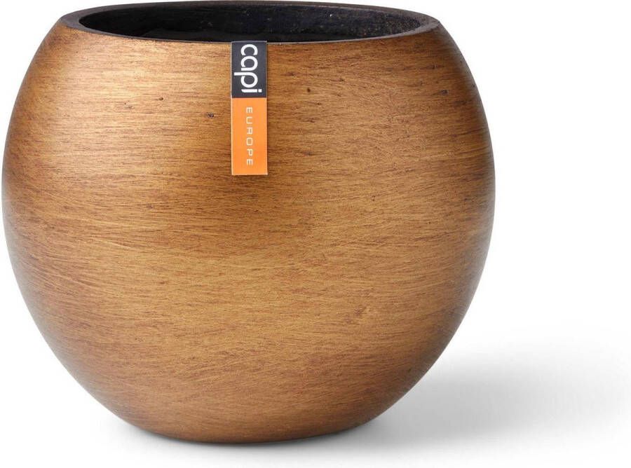 Capi Europe Vaas bol Retro Gold & Copper 30x25 Goud Opening Ø21.5 Bloempot voor binnen 5 jaar garantie BRTG104