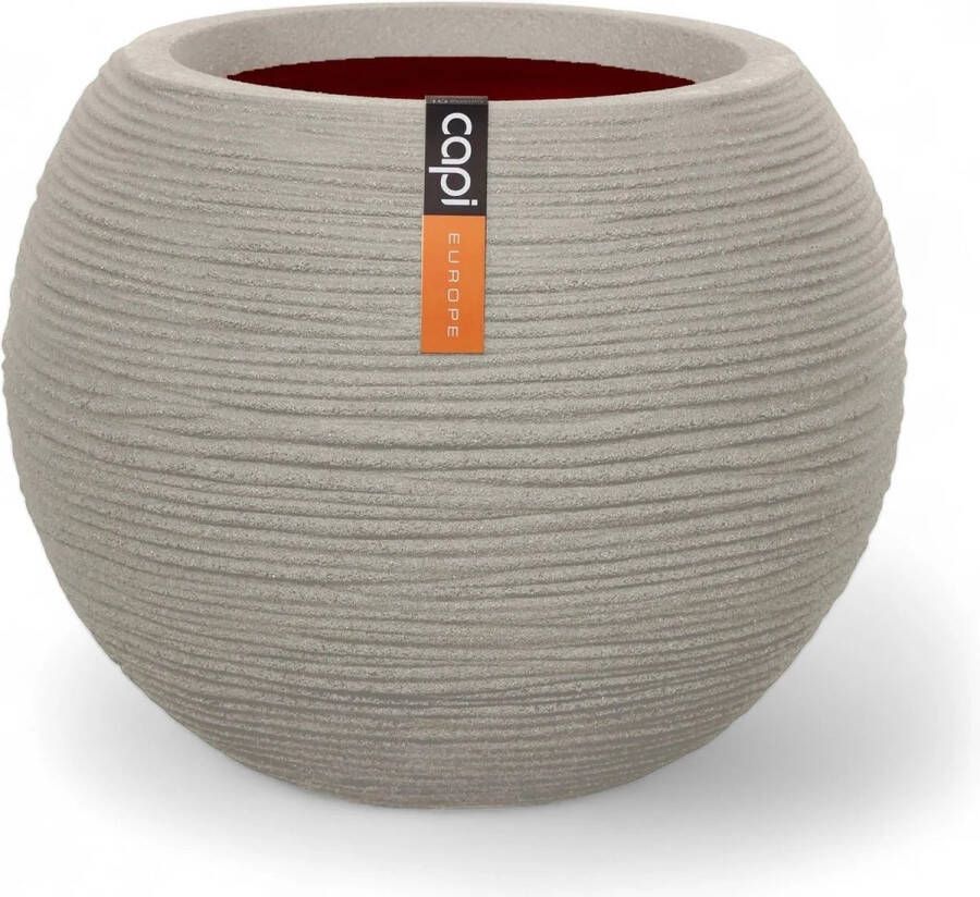Capi Europe Vaas bol Rib NL 40 x 32 cm Lichtgrijs Opening Ø24 cm