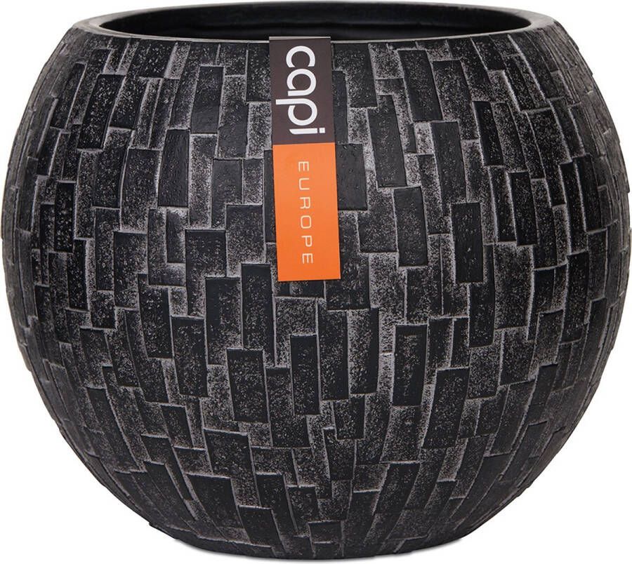 Capi Europe Capi Vaas Bol I Stone 10x9 Zwart