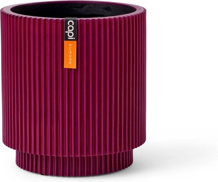 Capi Europe Vaas cilinder Groove Colours 19x21 Paars Opening Ø16.9 Bloempot voor binnen 5 jaar garantie BGVP314