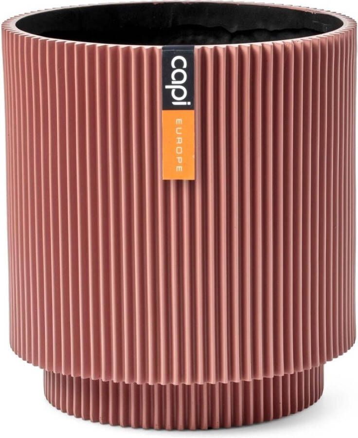 Capi Europe Vaas cilinder Groove Colours 11x12 Roze Opening Ø9.6 Bloempot voor binnen 5 jaar garantie BGVPI312